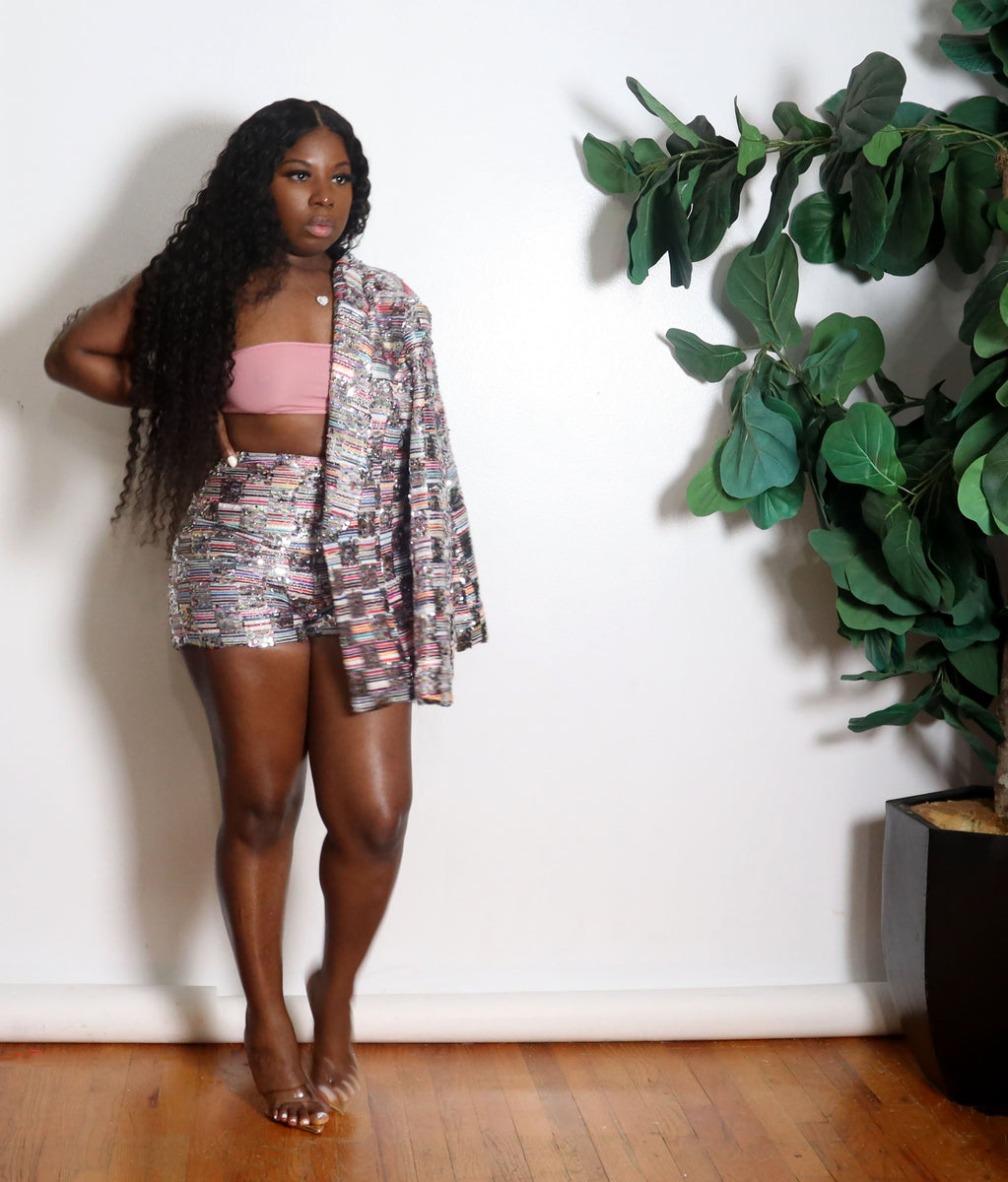 Shine Bright Sequins & Tweed Blazer Mixed Emotions Boutique