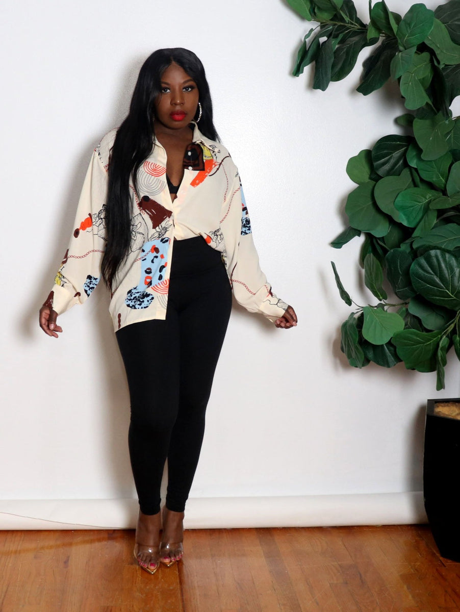 Just Like That Button Up Blouse Mixed Emotions Boutique