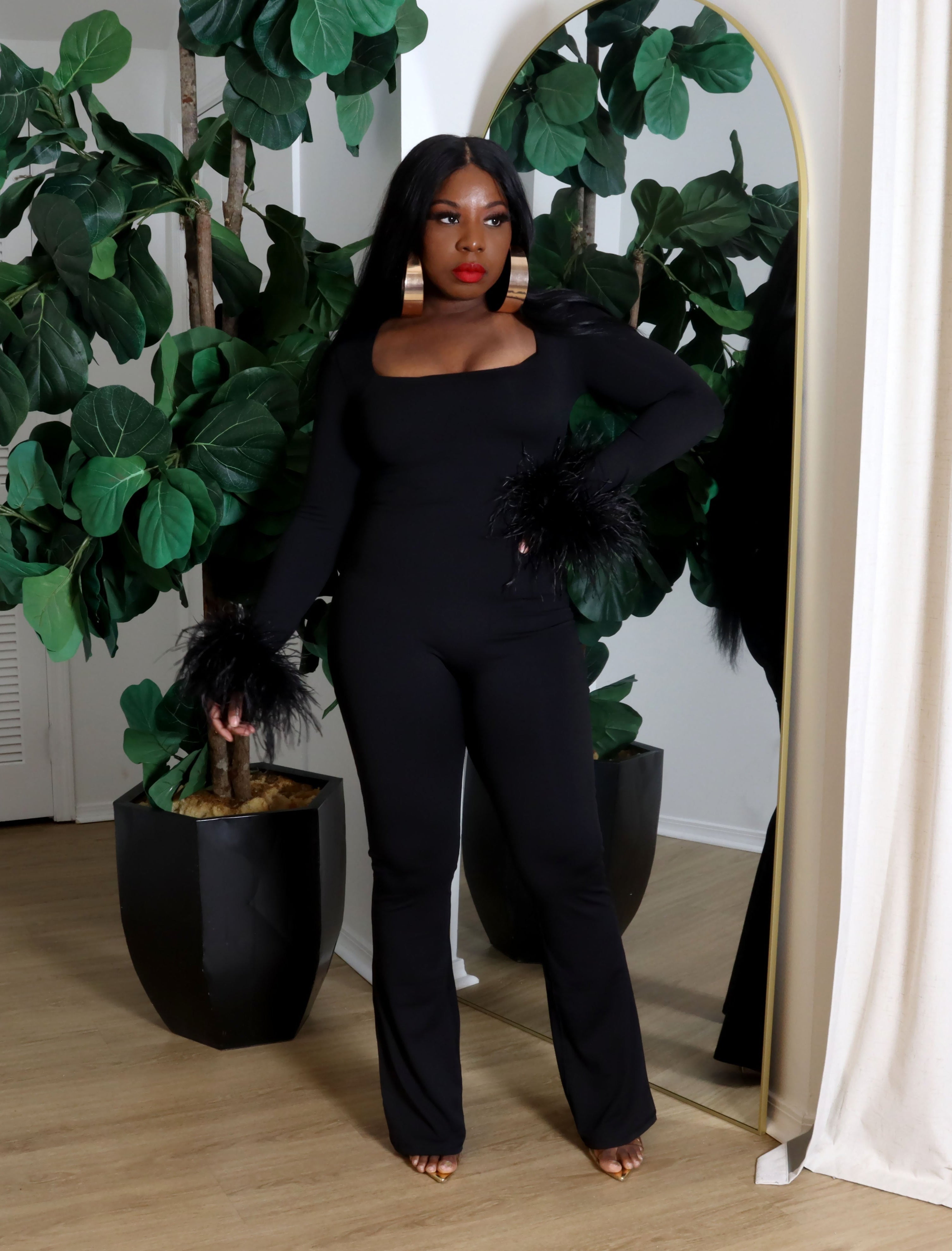 All In | Feather Jumpsuit | PRE ORDER 10/30-11/15/25