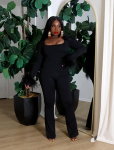 All In | Feather Jumpsuit | PRE ORDER 10/30-11/15/25