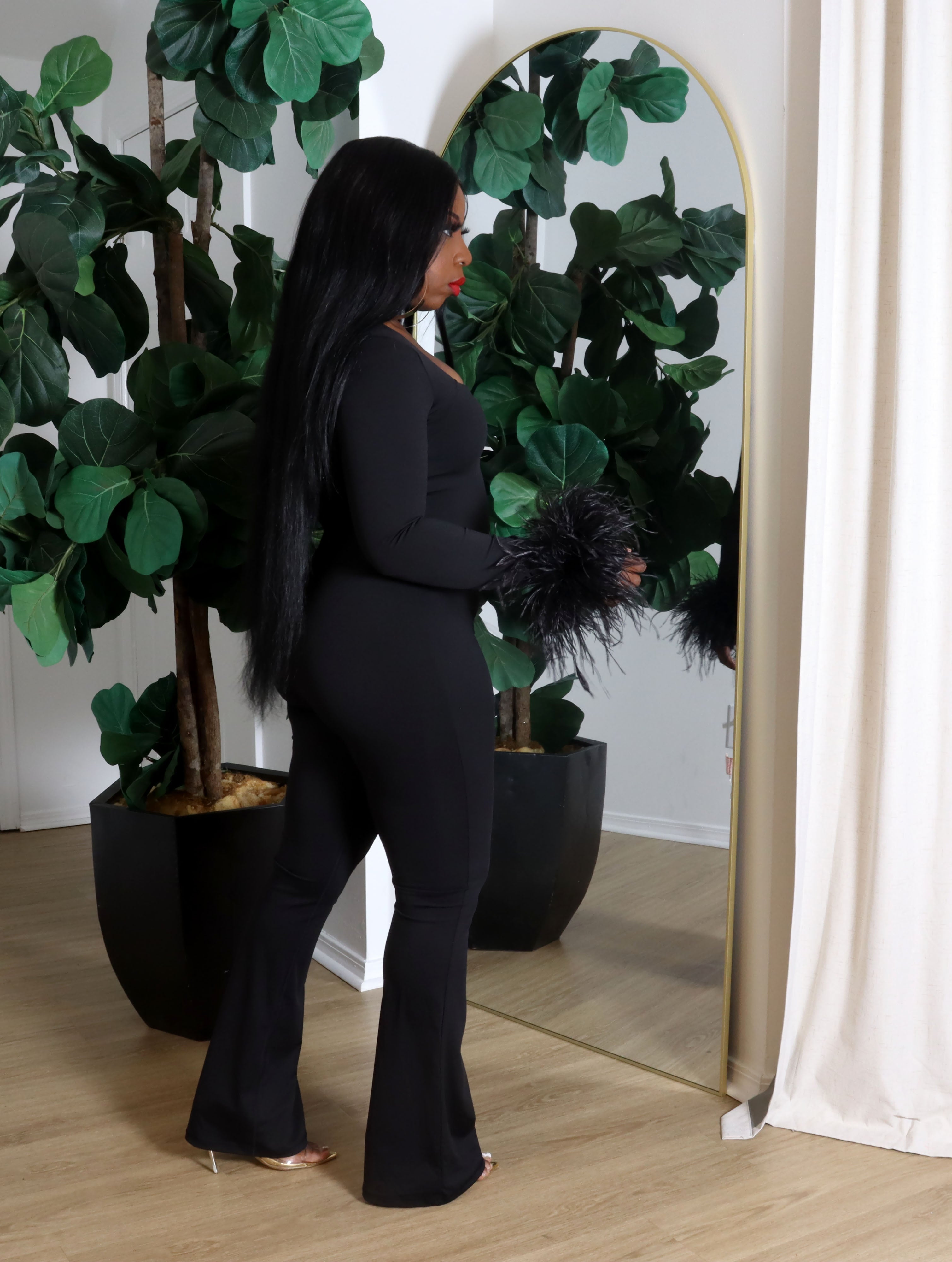 All In | Feather Jumpsuit | PRE ORDER 10/30-11/15/25