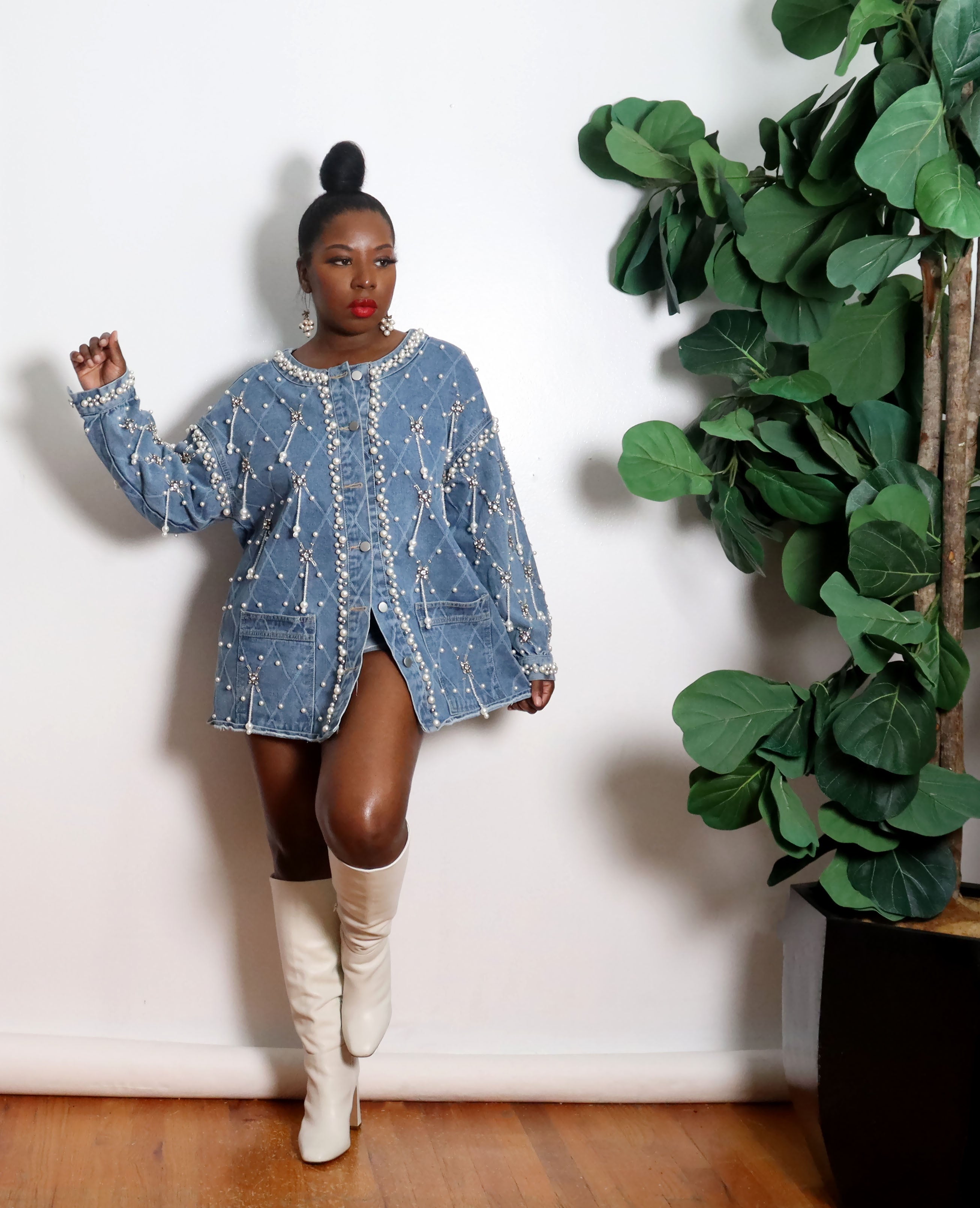 Dripping Pearls | Denim Jacket