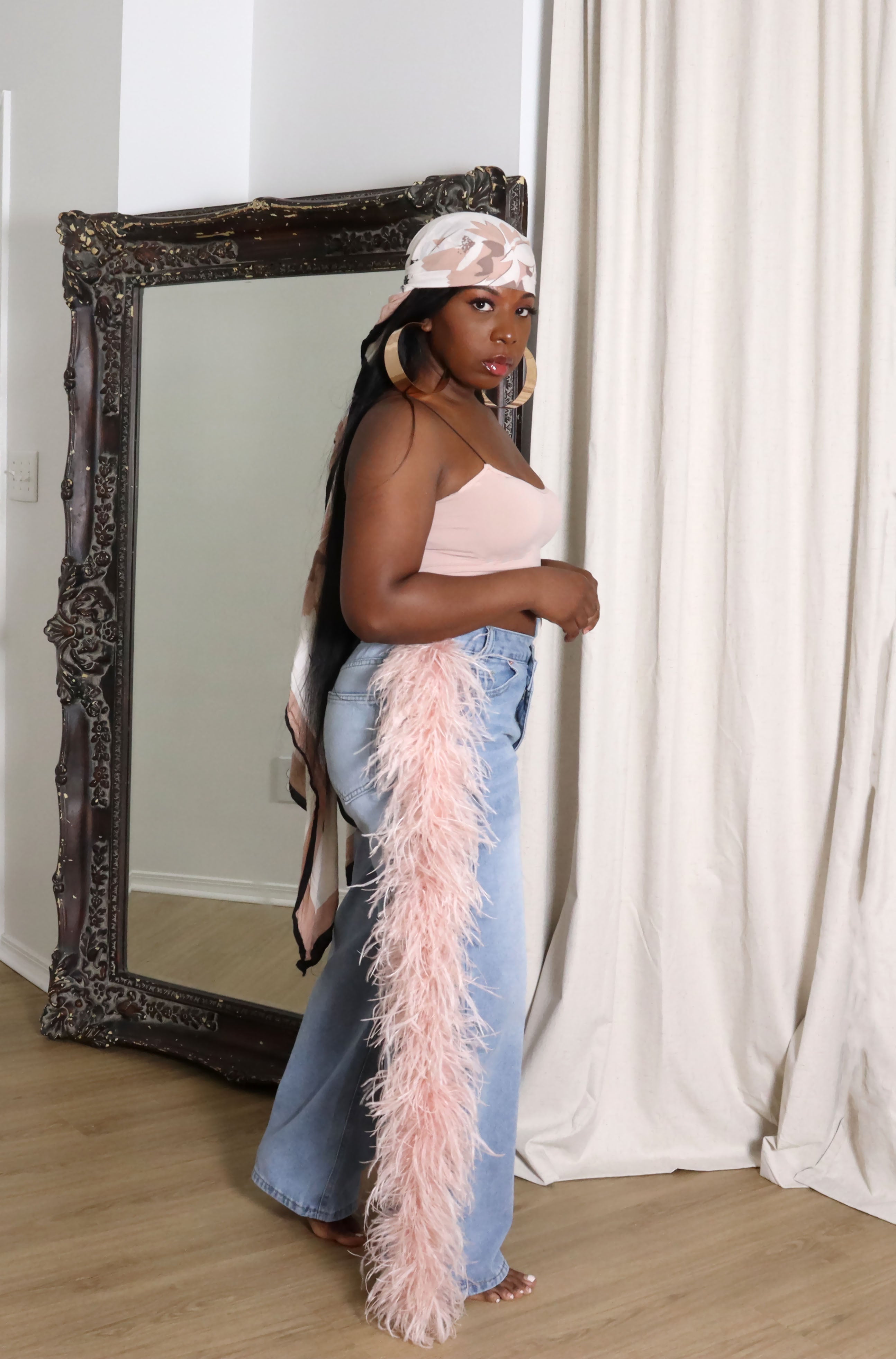 Think It Over | Feather Denim Pants| Estimated Ship Date 7/8/25-7/30/25