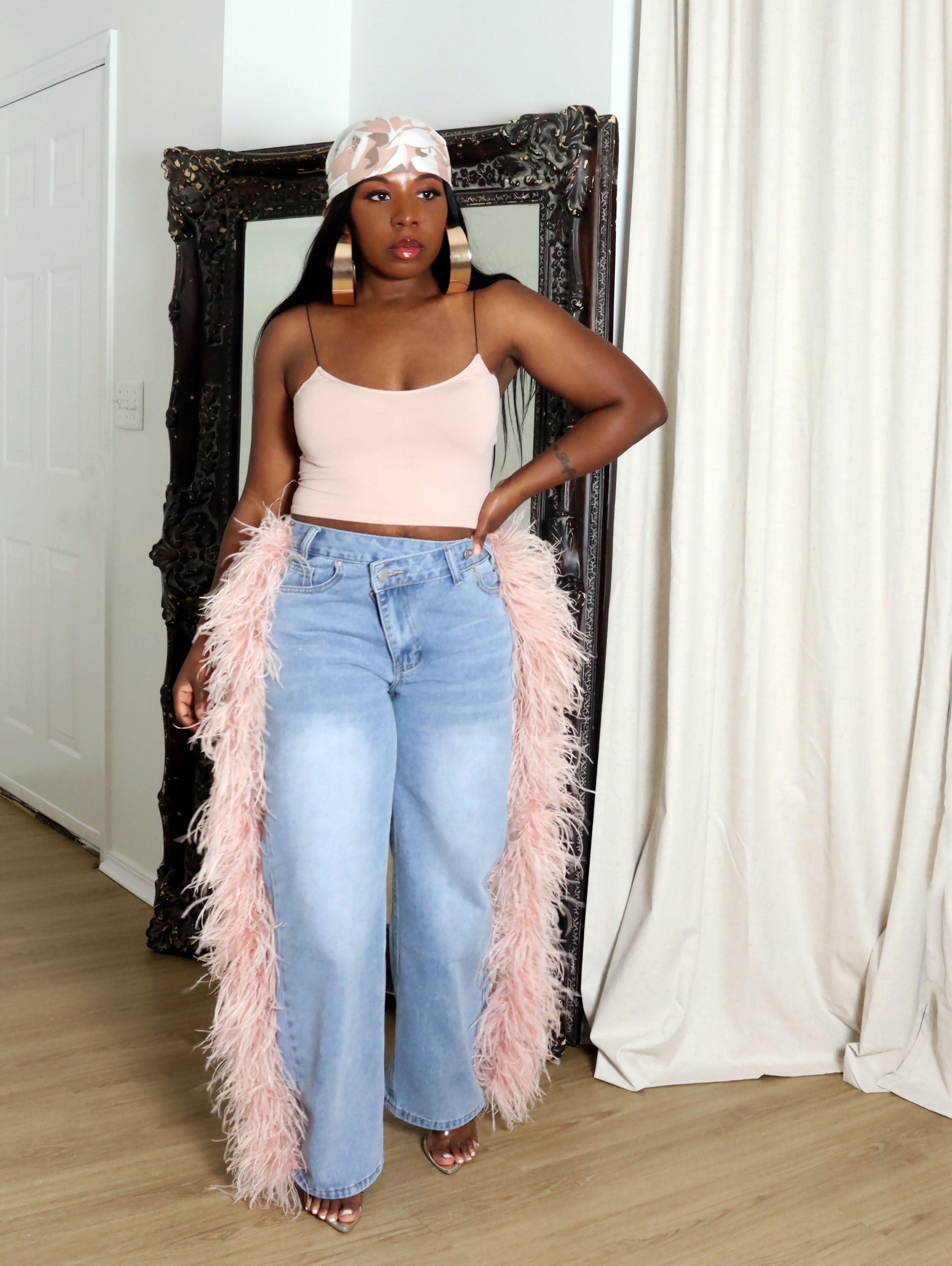 Think It Over | Feather Denim Pants| Estimated Ship Date 7/8/25-7/30/25