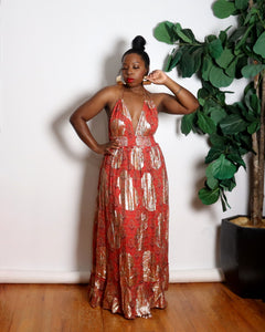Touch Of Gold | Halter Maxi