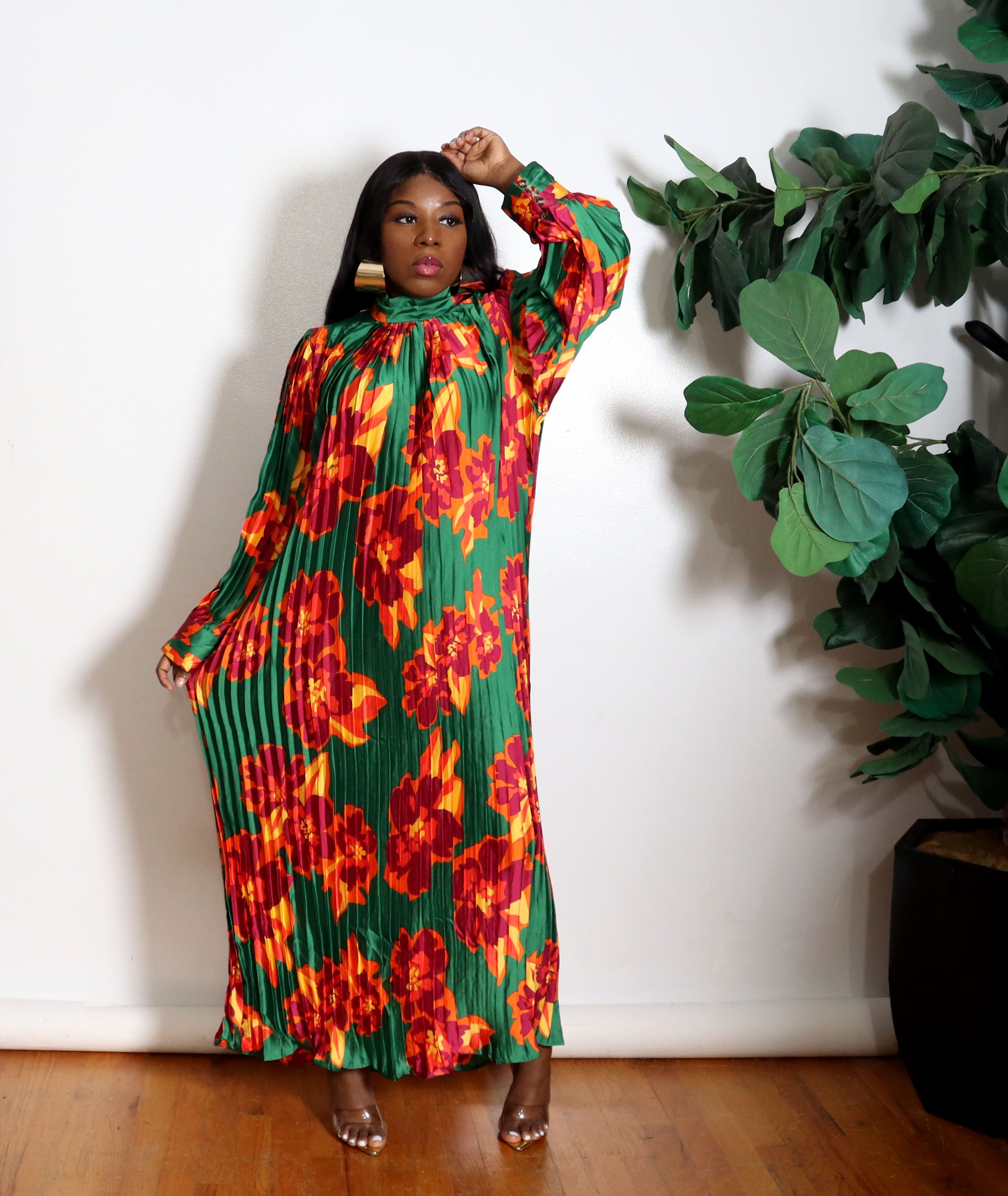 Wild Flower | Pleated Maxi Dress