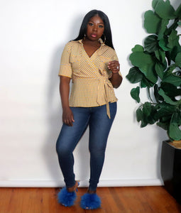 Checkmate | Wrap Blouse