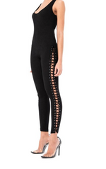 Load image into Gallery viewer, Lounging | Lace-Up Catsuit
