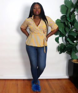 Checkmate | Wrap Blouse