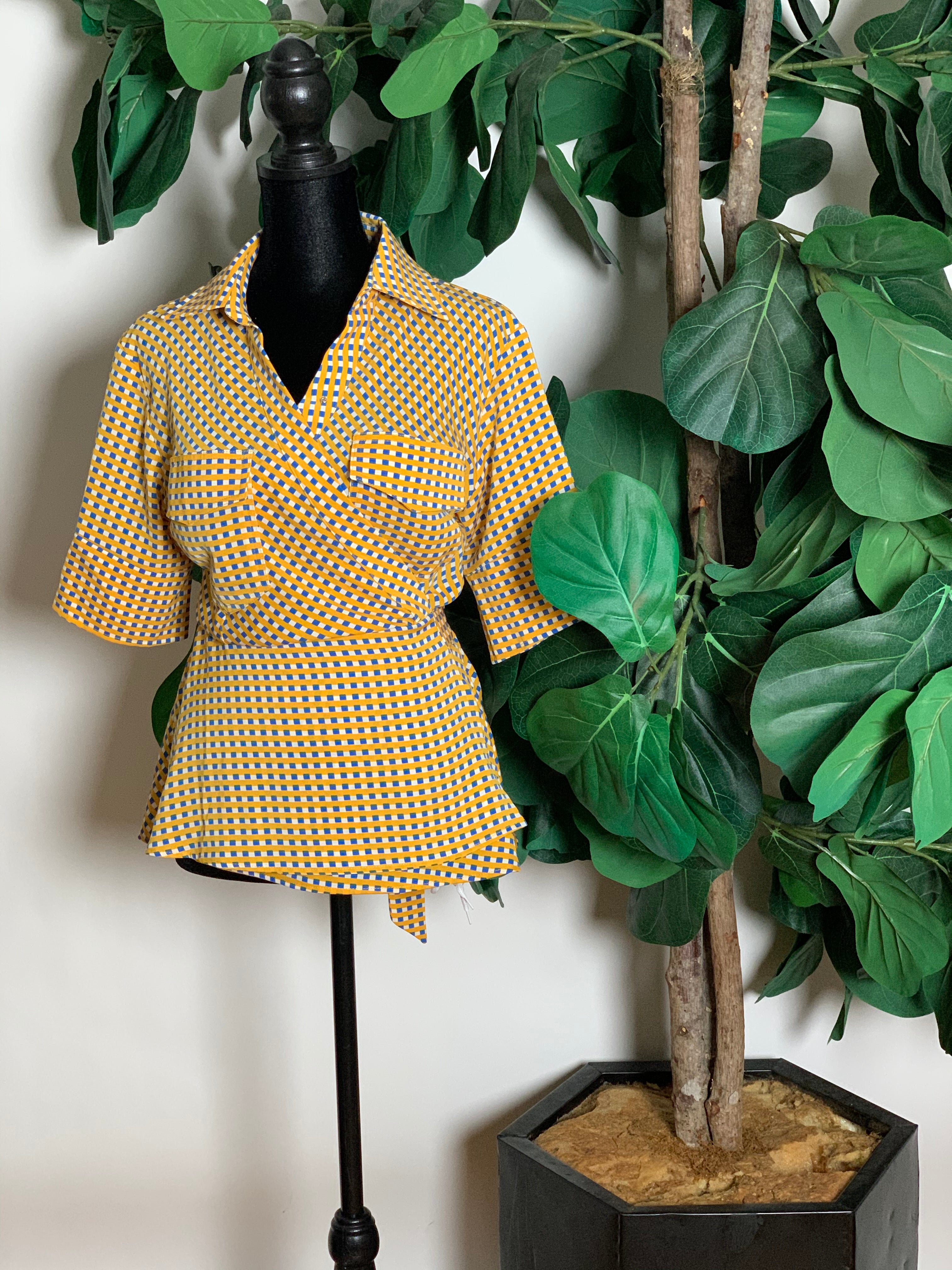 Checkmate | Wrap Blouse